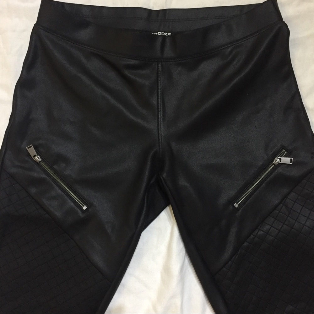 Leather scuba like leggings